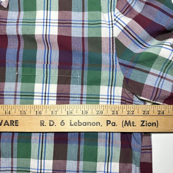 J.Crew Mens Slim Fit Plaid Shirt XL Green Red Blue Button Down Cotton Casual - Picture 5 of 7